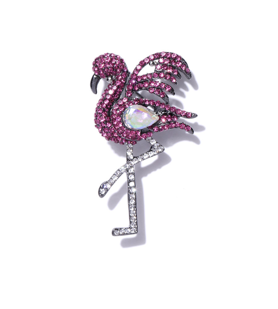 YouBella Stylish Bird Shape Jewellery Silver Plated Brooches for Women (Purple) (YB_Brooch_90)